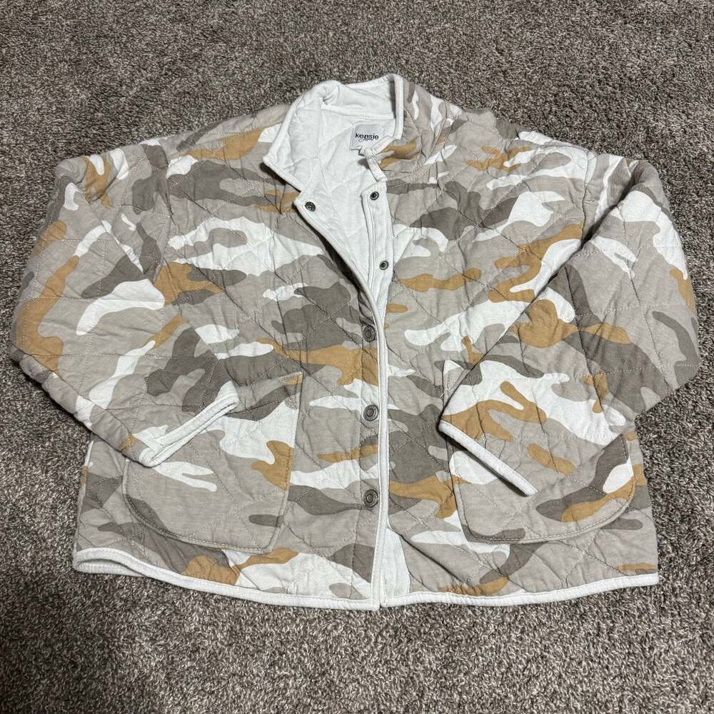 Kensie Quilted Camo Jacket